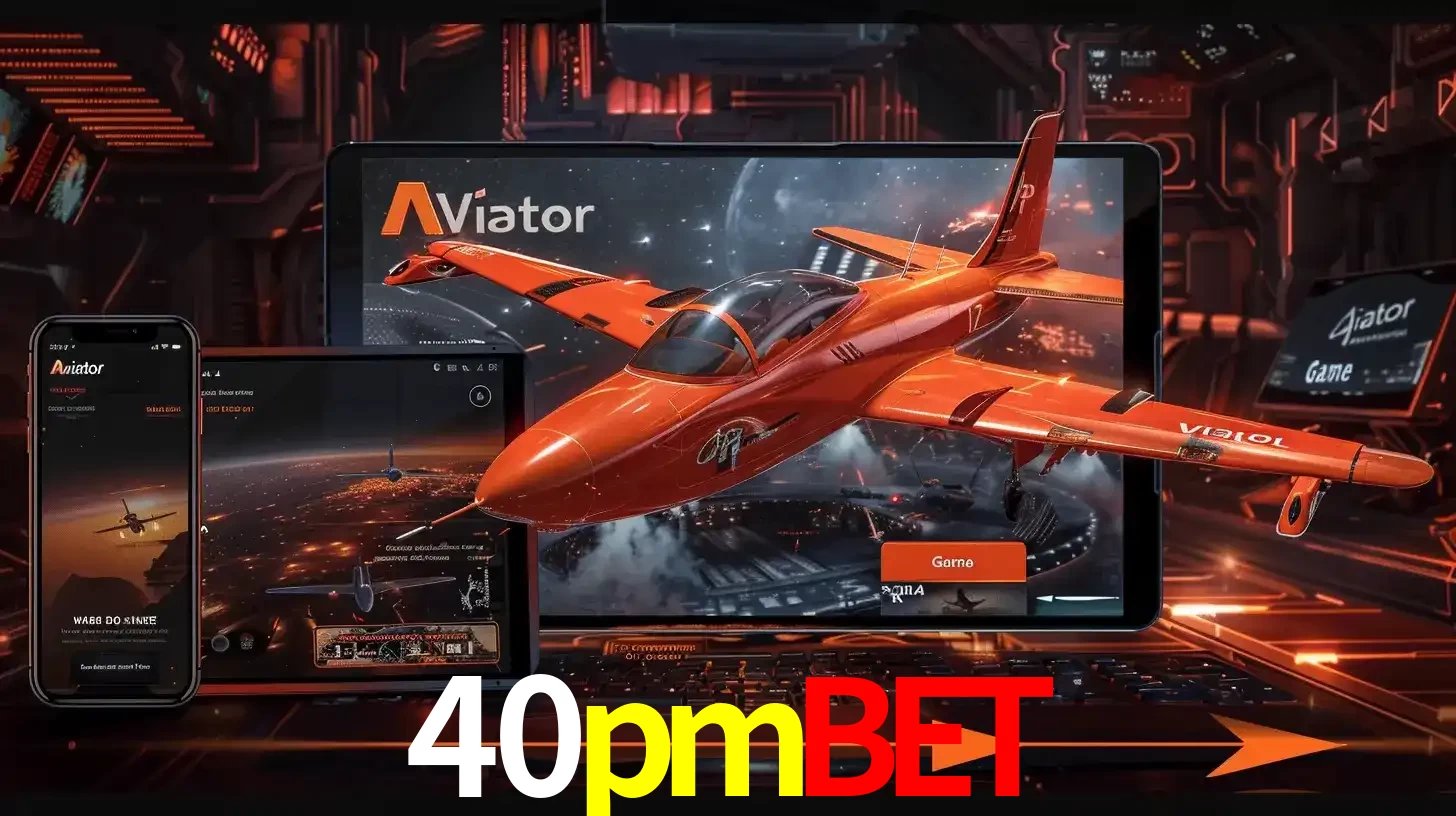 Apresentação tecnológica do jogo Aviator com um avião saindo da tela de um tablet, demonstrando a experiência imersiva em múltiplos dispositivos no 40pmbet.