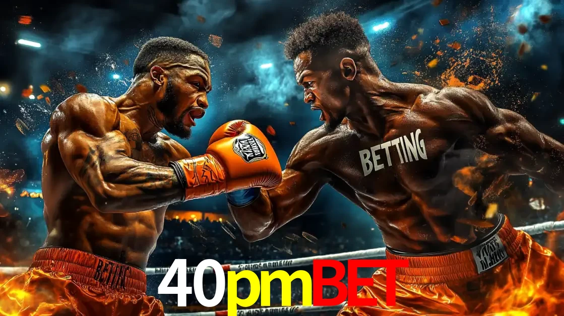 Dois boxeadores em uma luta intensa e explosiva, representando a adrenalina e as oportunidades de apostas em esportes de combate disponíveis na plataforma 40pmbet.