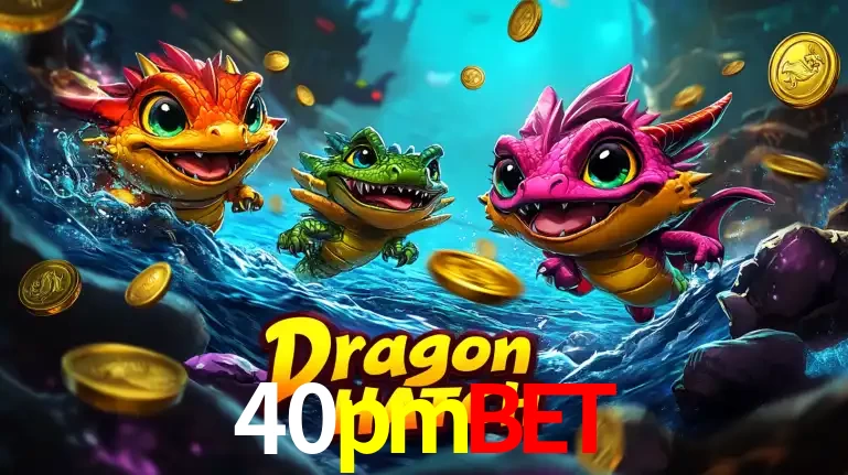 Arte promocional do jogo Dragon Hatch com três adoráveis dragões bebês nadando entre moedas de ouro, um dos slots mais divertidos para jogar no cassino 40pmbet.