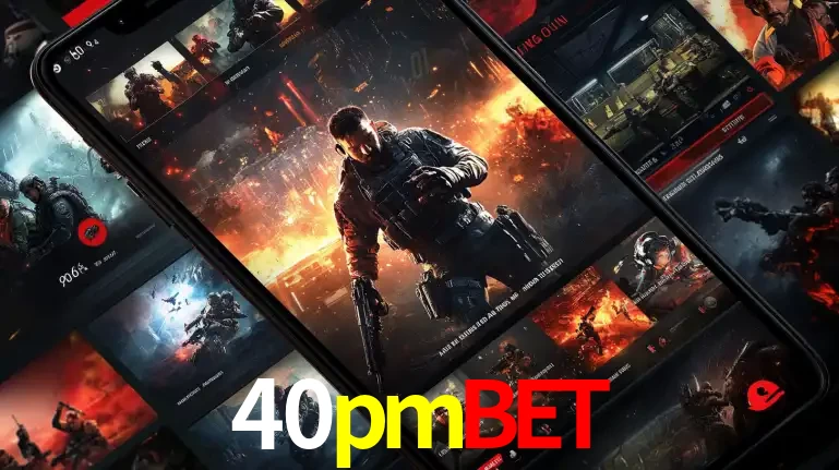 Tela de um celular exibindo uma galeria de jogos de tiro com temática militar, mostrando a variedade de e-sports disponíveis para apostas na plataforma de entretenimento 40pmbet.