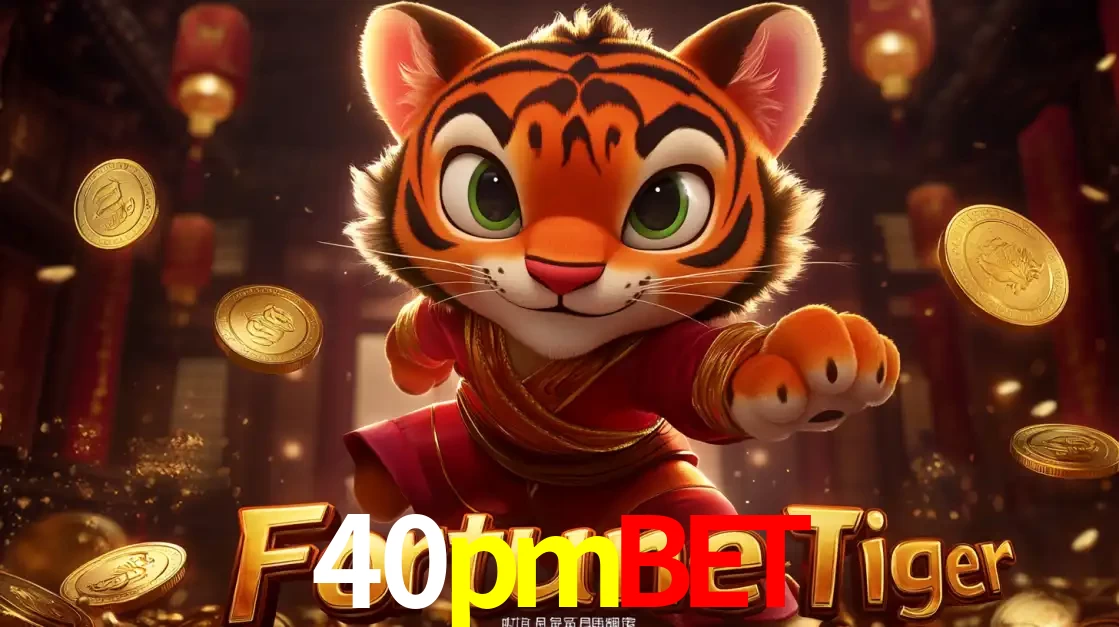 O carismático mascote do jogo de slot Fortune Tiger, um tigre fofo em pose de artes marciais, pronto para trazer sorte e multiplicadores de ganhos no cassino online 40pmbet.